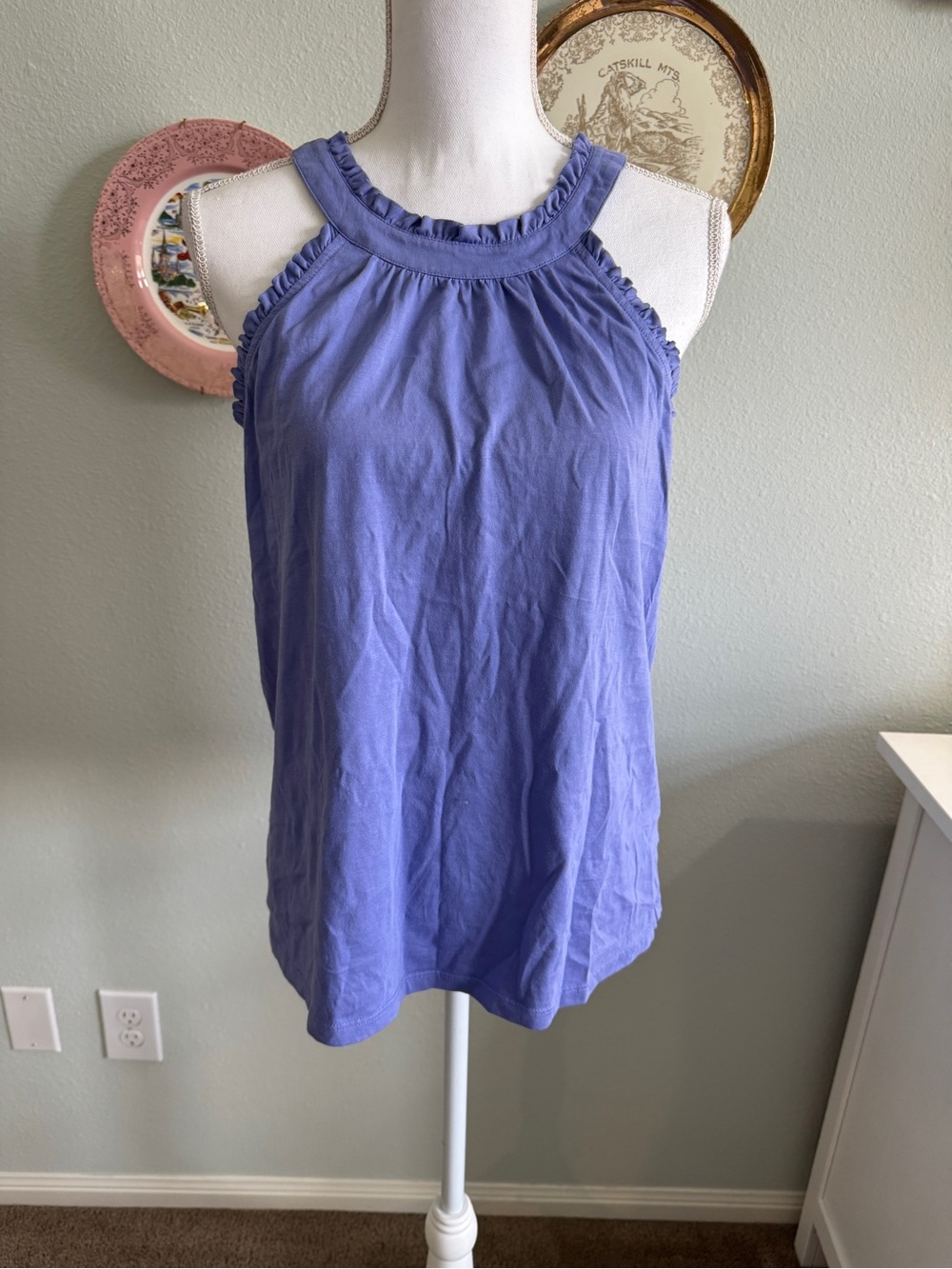 Lilly Pulitzer Lavender Purple Ruffle-Trim Halter Tank Size Medium